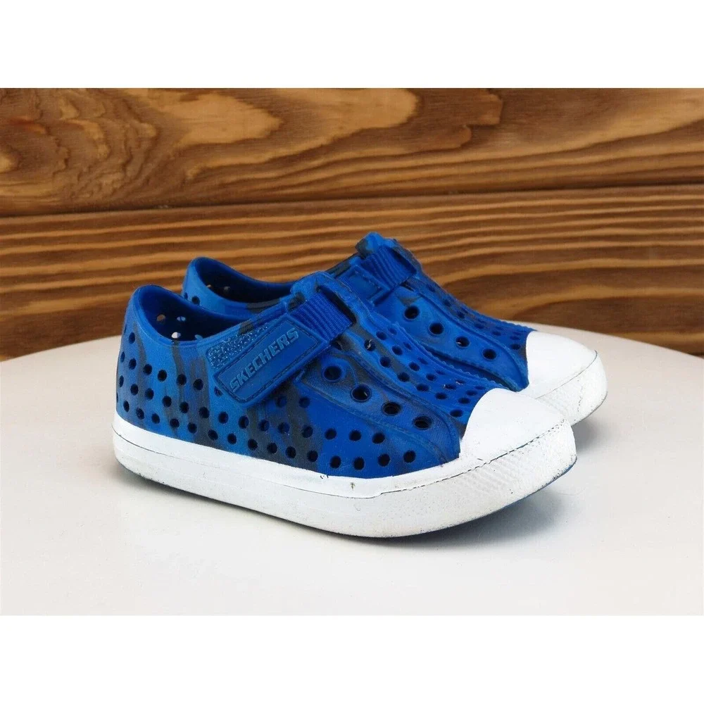 SKECHERS‎ Sz 6 Toddler Shoes Boys Slip-On Blue Synthetic Medium